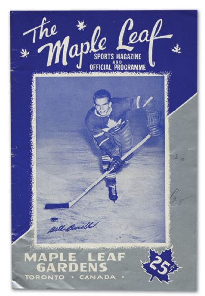 1948-49 Toronto Maple Leafs Stanley Cup Finals Program with Barilko Cover