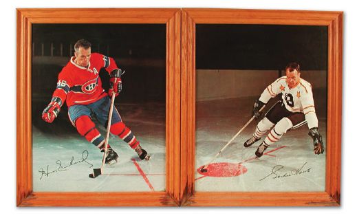 Scarce 1960s Gordie Howe & Henri Richard Post Photos