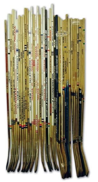 Vintage NHL Game Stick Collection of 38