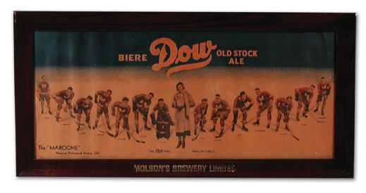1932-33 Montreal Maroons Dow Beer Advertising Display (33" x 16")