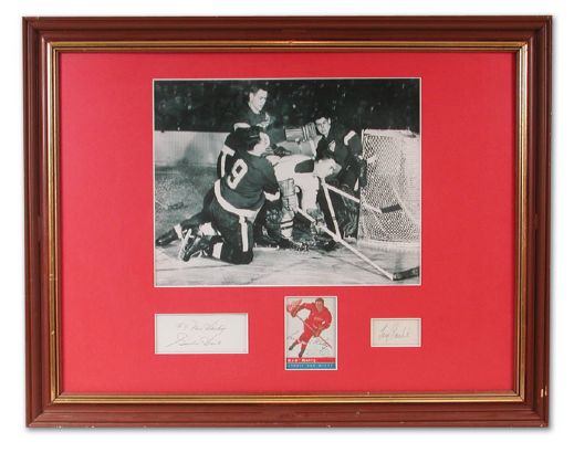 Sawchuk, Howe & Kelly Framed Autographed Display (27" x 21")