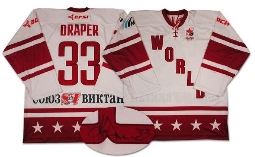 Kris Drapers Autographed Game Worn Jersey from the Igor Larionov Farewell Game