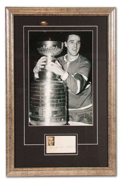 Jacques Plante Autographed Framed Photo Display (13” x 20”)