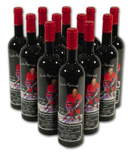 Case of 12 Guy Lafleur Autographed Wine Bottles