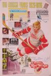Detroit Red Wings 50th Anniversary Poster Autographed by Howe, Lindsay & Abel