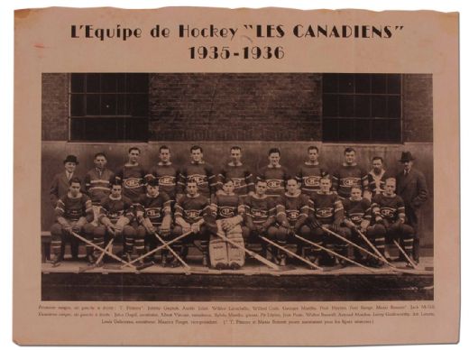1935-36 Montreal Canadiens Team Photo