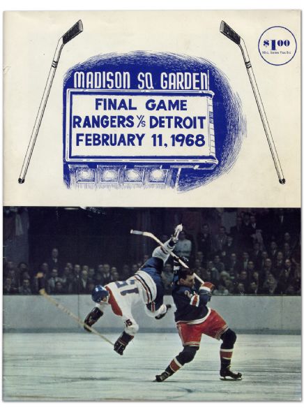 1968 Detroit at New York Program - Last Game at Madison Square Garden