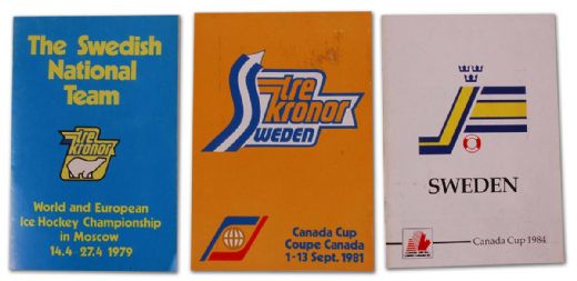 Team Sweden Media Guide Collection of 3 Including 1981 Team Signed