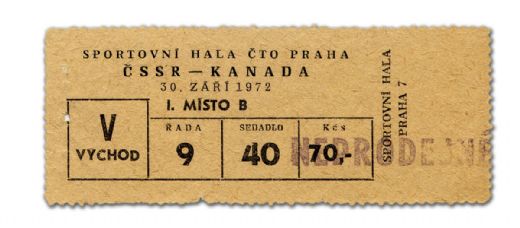 Rare 1972 Team Canada vs. Czechoslovakia Exhibition Game Ticket