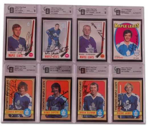 1960’s & ‘70s Toronto Maple Leafs Certified/Graded Autographed Card Collection of 16