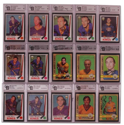 1970’s Los Angeles Kings Certified/Graded Autographed Card Collection of 30