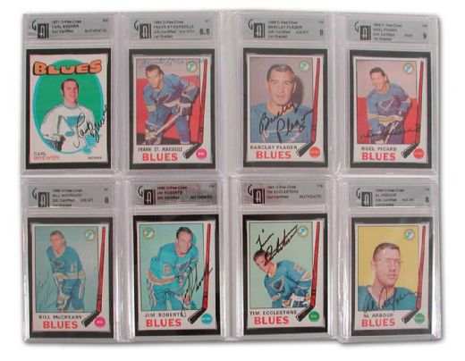 1970s St. Louis Blues Certified/Graded Autographed Card Collection of 29