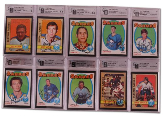 1970’s Buffalo Sabres Certified/Graded Autographed Card Collection of 22