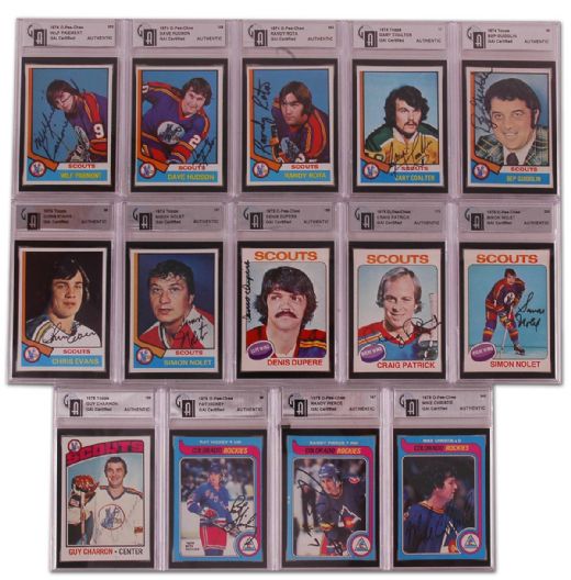 1970’s Kansas City Scouts/Colorado Rockies Certified Autographed Card Collection of 14