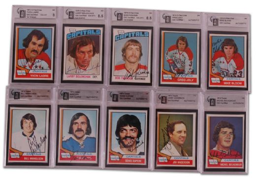 1970’s Washington Capitals Certified Autographed Card Collection of 19