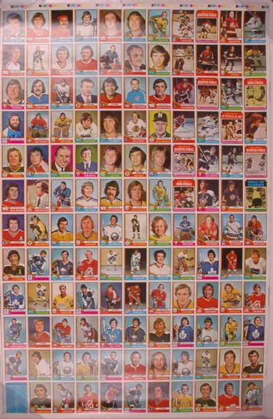 1974-75 O-Pee-Chee Complete Set in 3 Uncut Sheets