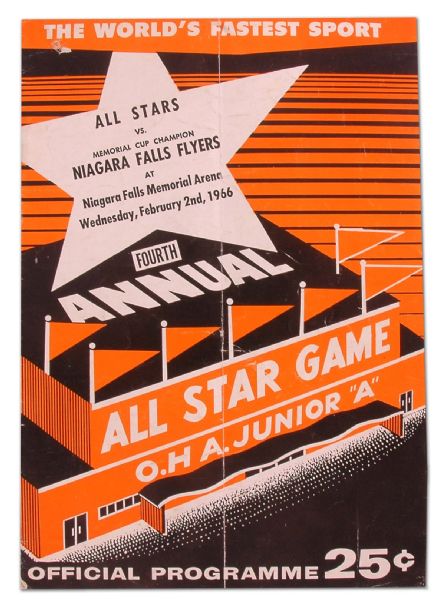 Walt Tkaczuk’s 1966 OHA All-Star Game Program Featuring Bobby Orr