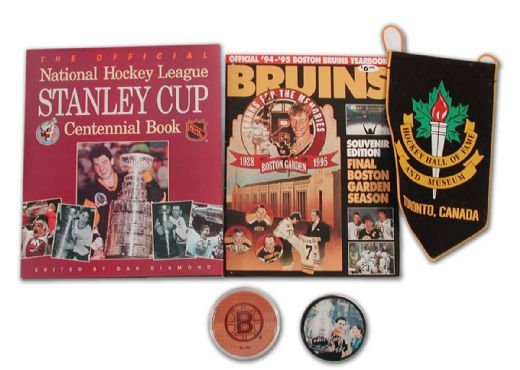 Johnny Bucyk’s Bruins/Hall of Fame Memorabilia Collection of 5