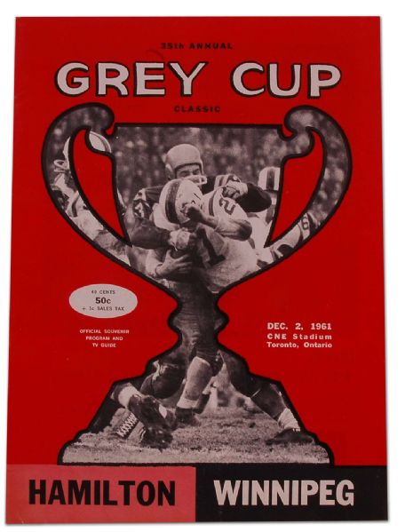 1961 Hamilton vs. Winnipeg Grey Cup Game Program