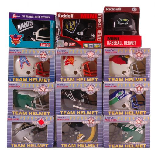 Riddell Mini Football Helmet Collection of 11