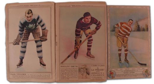   1930’s La Presse Photo Collection of 3 Including Complete Charlie Conacher Newspaper