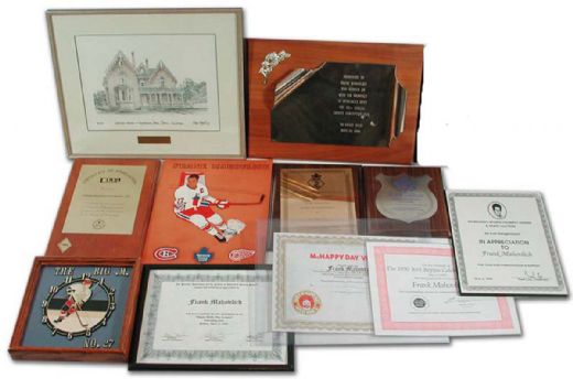 Frank Mahovlich’s Wall Plaque, Certificate & Frame Collection of 13
