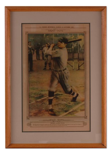 1928 Babe Ruth Framed La Presse Photo