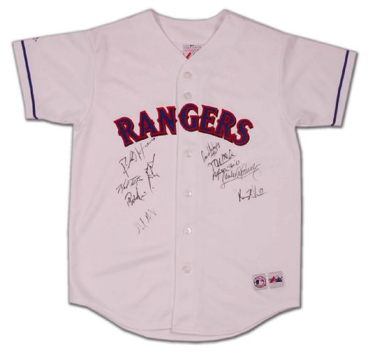Texas Rangers Jersey Autographed by 10 Including Soriano