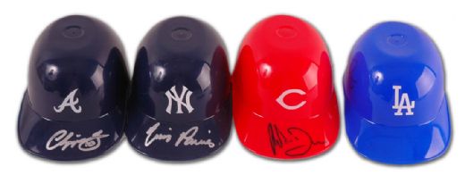 Autographed Baseball Mini Helmet Collection of 4