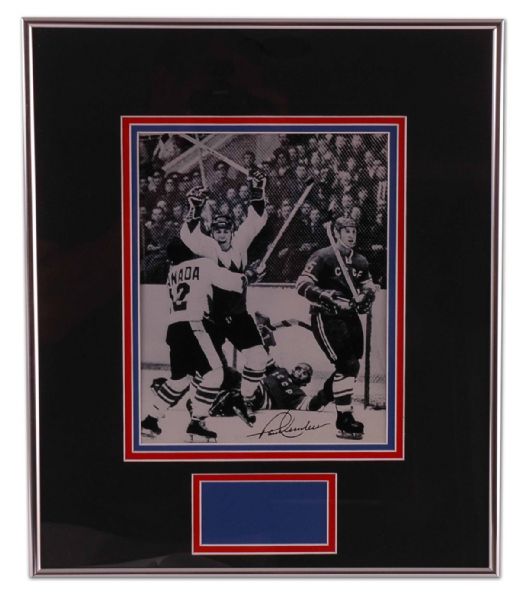 Paul Henderson Autographed Team Canada Framed Photo Display (15” x 18”)