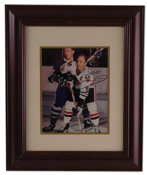 Bobby Hull Autographed Framed Photo Display (15” x 18”)