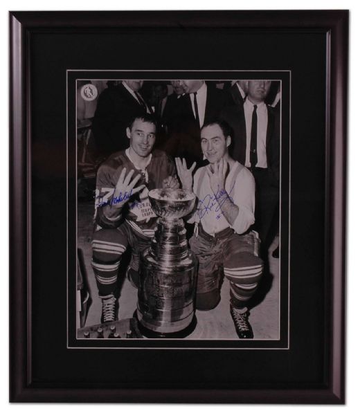 Frank Mahovlich & Red Kelly Autographed Framed Champions Photo (18” x 21”)