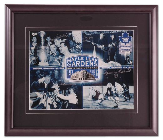 Maple Leaf Gardens 65th Anniversary Autographed Framed Display (19” x 21”)
