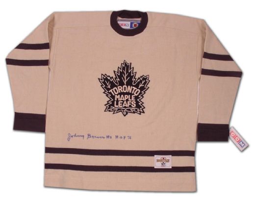 Toronto Maple Leafs Heritage Jersey Autographed by Johnny Bower
