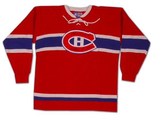 Vintage Style Montreal Canadiens Sweater Autographed by Richard, Beliveau & Lafleur