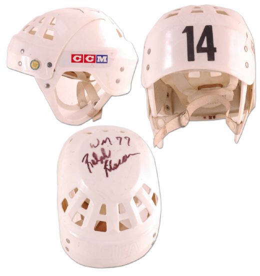 Ralph Klassen’s 1977 World Championships Autographed Game Worn Helmet