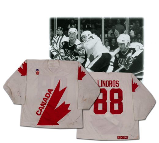 Eric Lindros’ 1991 Canada Cup Video Matched Game Worn Team Canada Jersey