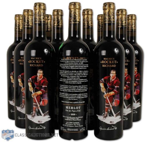 Case of Twelve Maurice Richard Wine Bottles