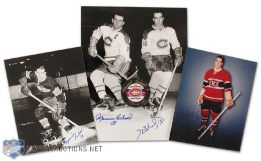 Maurice & Henri Richard Autographed Photographs and Puck