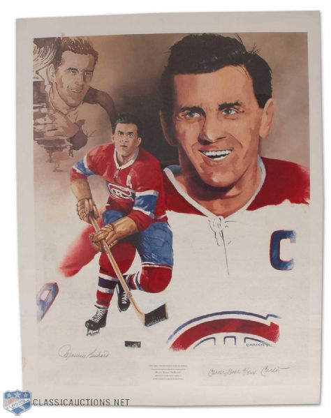 Maurice Richards Autographed Limited Edition Montreal Canadiens Lithograph