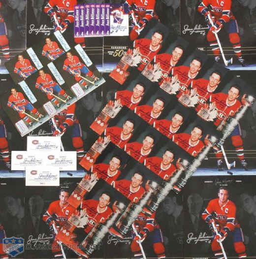 Massive Jean Beliveau Autographed Memorabilia Collection of 160