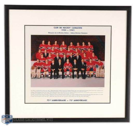 Guy Lafleurs 1984-85 Montreal Canadiens Official Team Photo