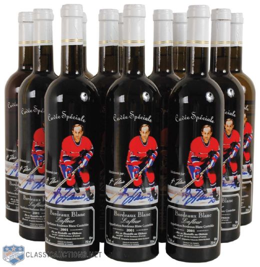 Case of 12 Guy Lafleur Autographed Wine Bottles