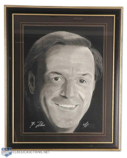Huge Guy Lafleur Autographed Bernard Pelletier Portrait