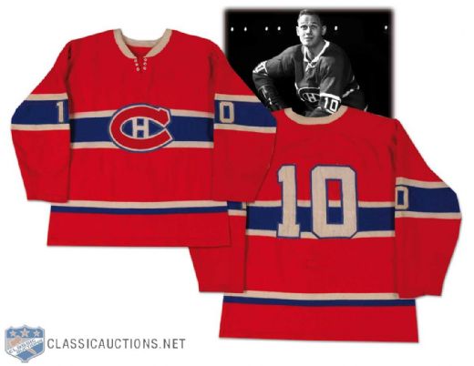 1965-70 Ted Harris Montreal Canadiens Game Worn Wool Jersey Photo Matched!