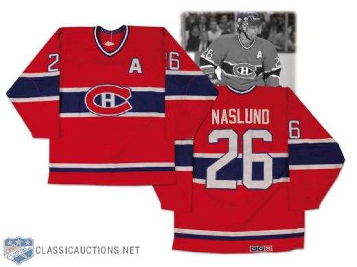 1987-88 Mats Naslund Montreal Canadiens Game Worn Jersey