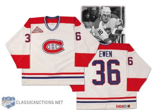 1992-93 Todd Ewen Montreal Canadiens Game Worn Jersey
