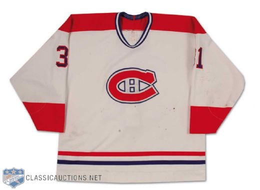 Aube Mid-1990s Montreal Canadiens Pre Season Game Worn Home Jersey