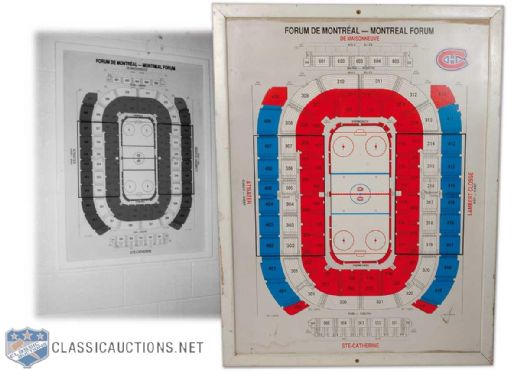 Massive Montreal Forum Framed Seating Chart
