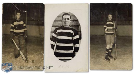 1910s Vintage NHA Ottawa Senators Player Postcard Collection of 3